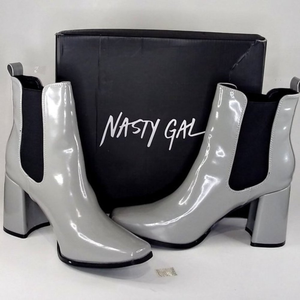 NASTY GAL | Square Toe Heeled Chelsea Boots